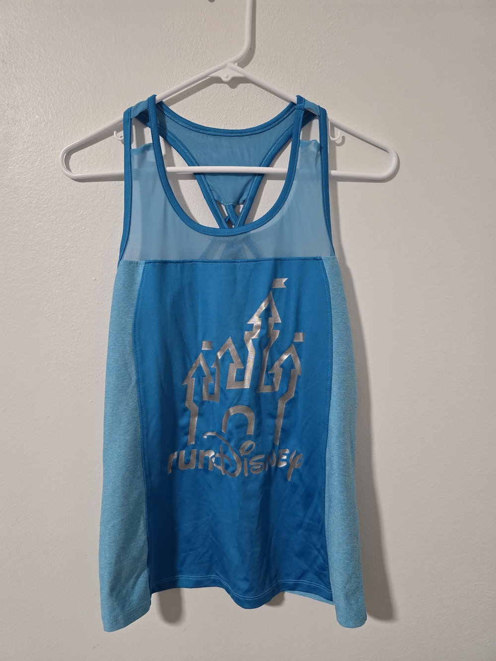 RunDisney Blue Performance Tank with Mesh Yoke Small